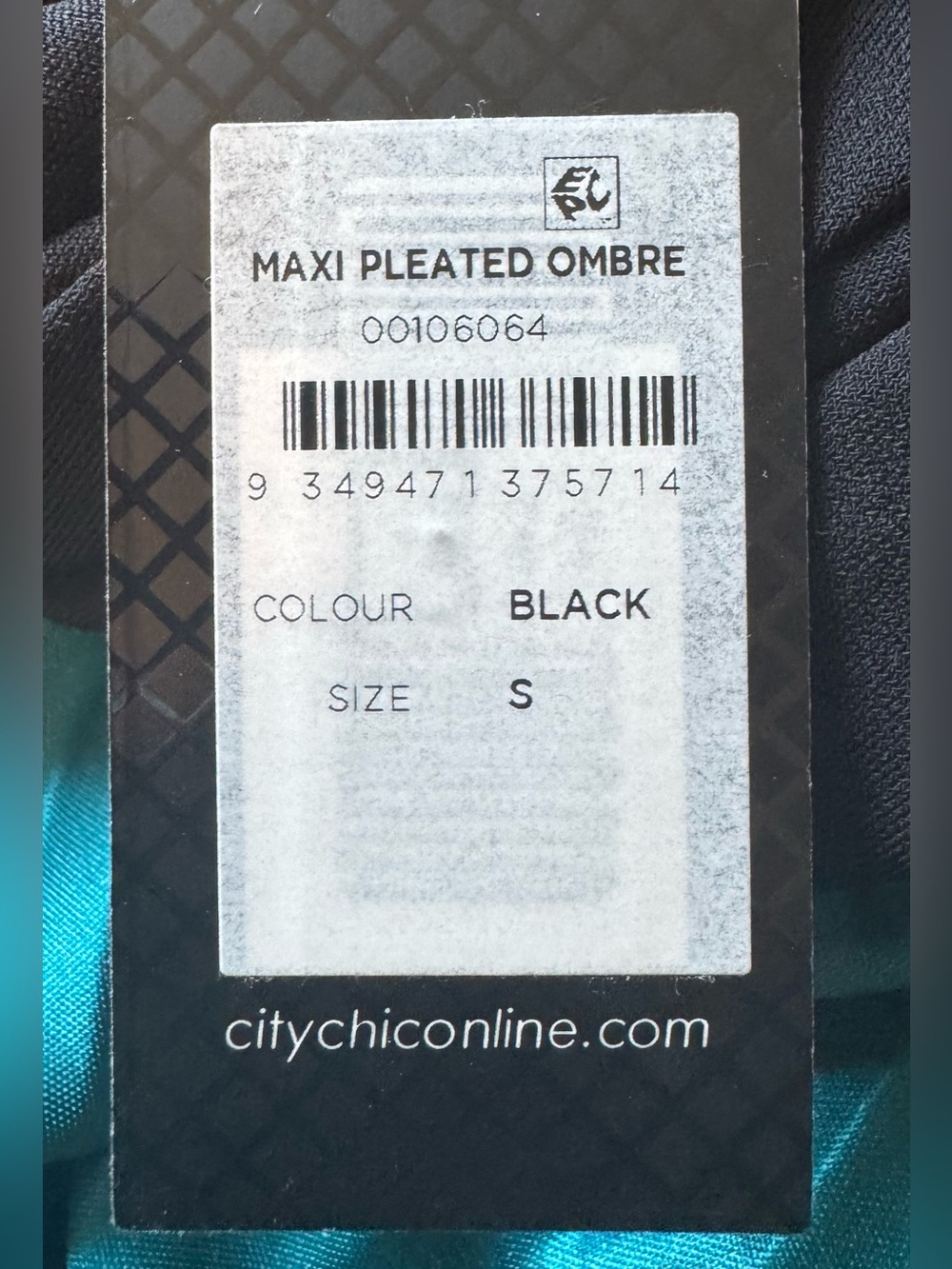 Pleated Ombre Maxi Dress in Teal and Black - Picture 7 of 8